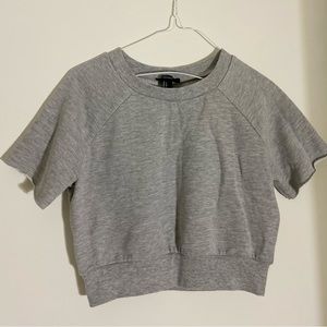 Forever 21 Grey Cropped Grey Top